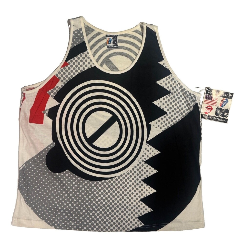 Vintage The Rolling Stones Tank Top 1989 L/XL Brockum RARE NOS Steel Wheels 80s